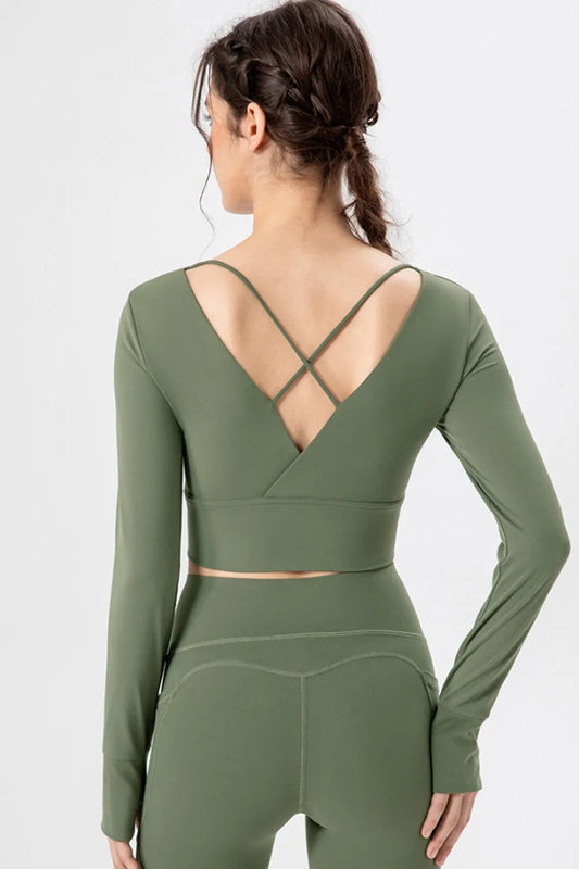 Square Neck Crisscross Active T-Shirt – by Trenzyco