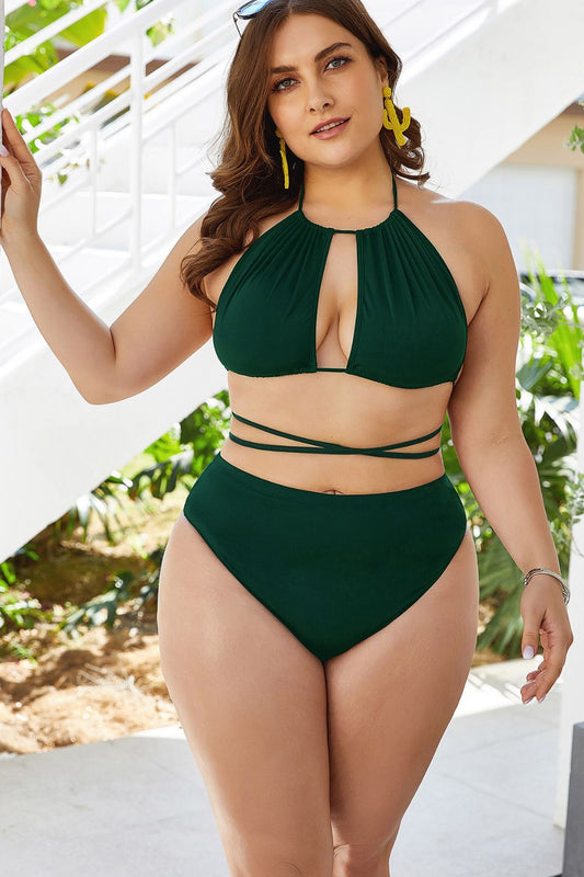 Plus Size Cutout Tied Backless Bikini Set – by Trenzyco