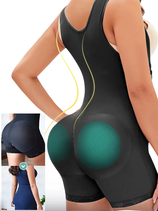 Full Size Side Zip Up Wide Strap Shapewear –  by Trenzyco