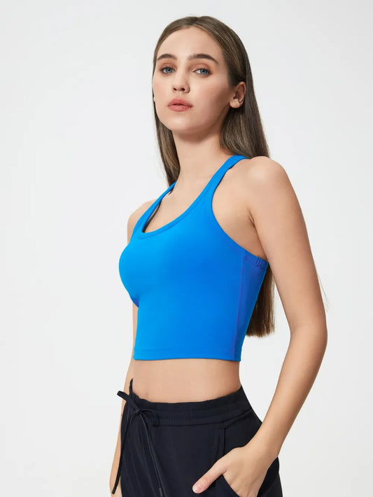 Millennia Scoop Neck Active Tank with Detachable Chest Pads – by Trenzyco