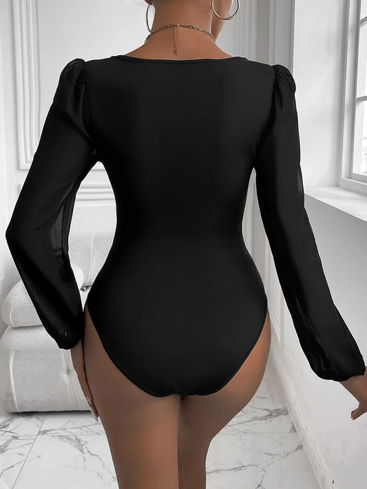 Perfee Sweetheart Neck Long Sleeve Bodysuit – by Trenzyco