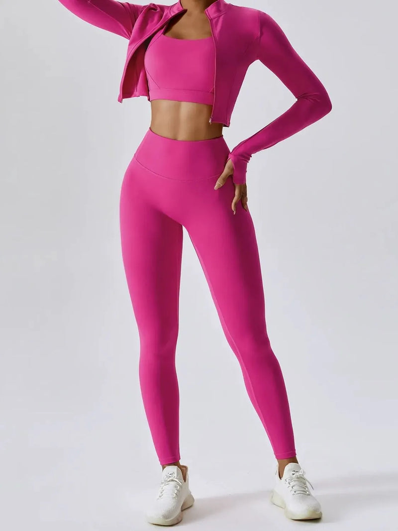 Bra Outerwear and Leggings 3-Piece Active Set –  by Trenzyco