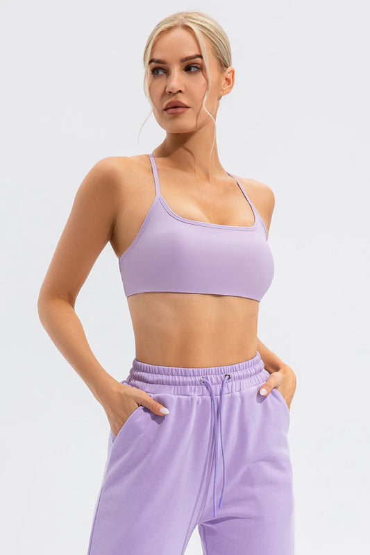 Crisscross Spaghetti Strap Active Cami –  by Trenzyco