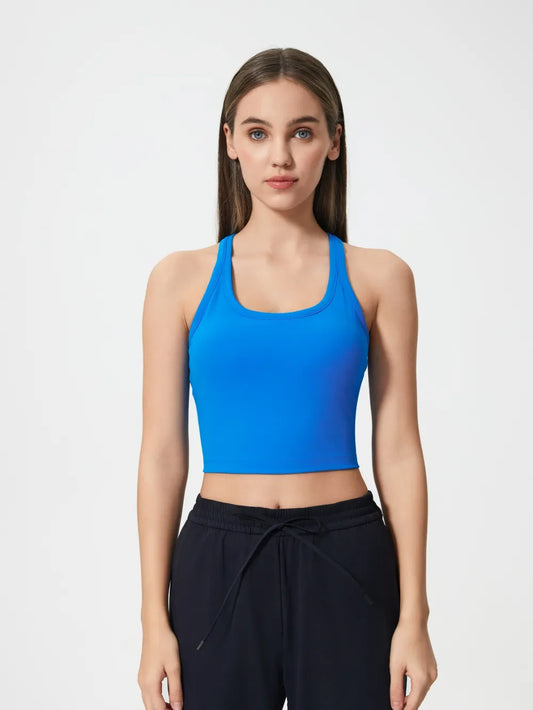 Millennia Scoop Neck Active Tank with Detachable Chest Pads –  by Trenzyco