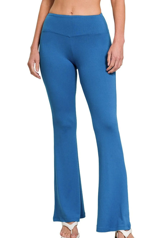 Zenana Buttery Soft Flare Leg High Waist Yoga Pants –  by Trenzyco