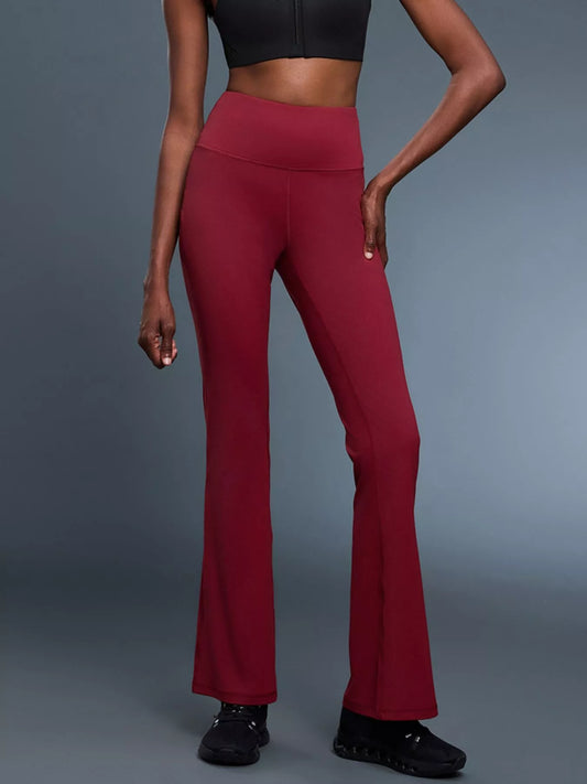 High-Waisted Flare Active Pants –  by Trenzyco