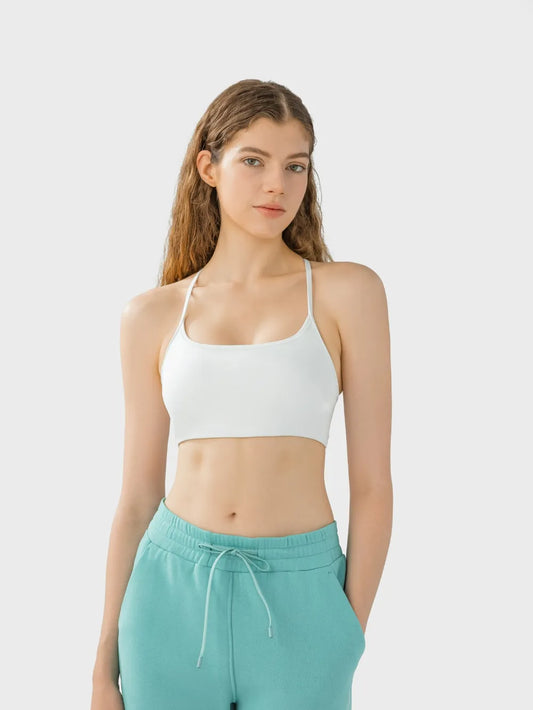 Millennia Crisscross Back Scoop Neck Active Cami with Detachable Chest Pads –  by Trenzyco