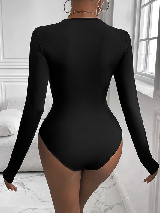 Perfee Twisted Round Neck Long Sleeve Bodysuit – by Trenzyco